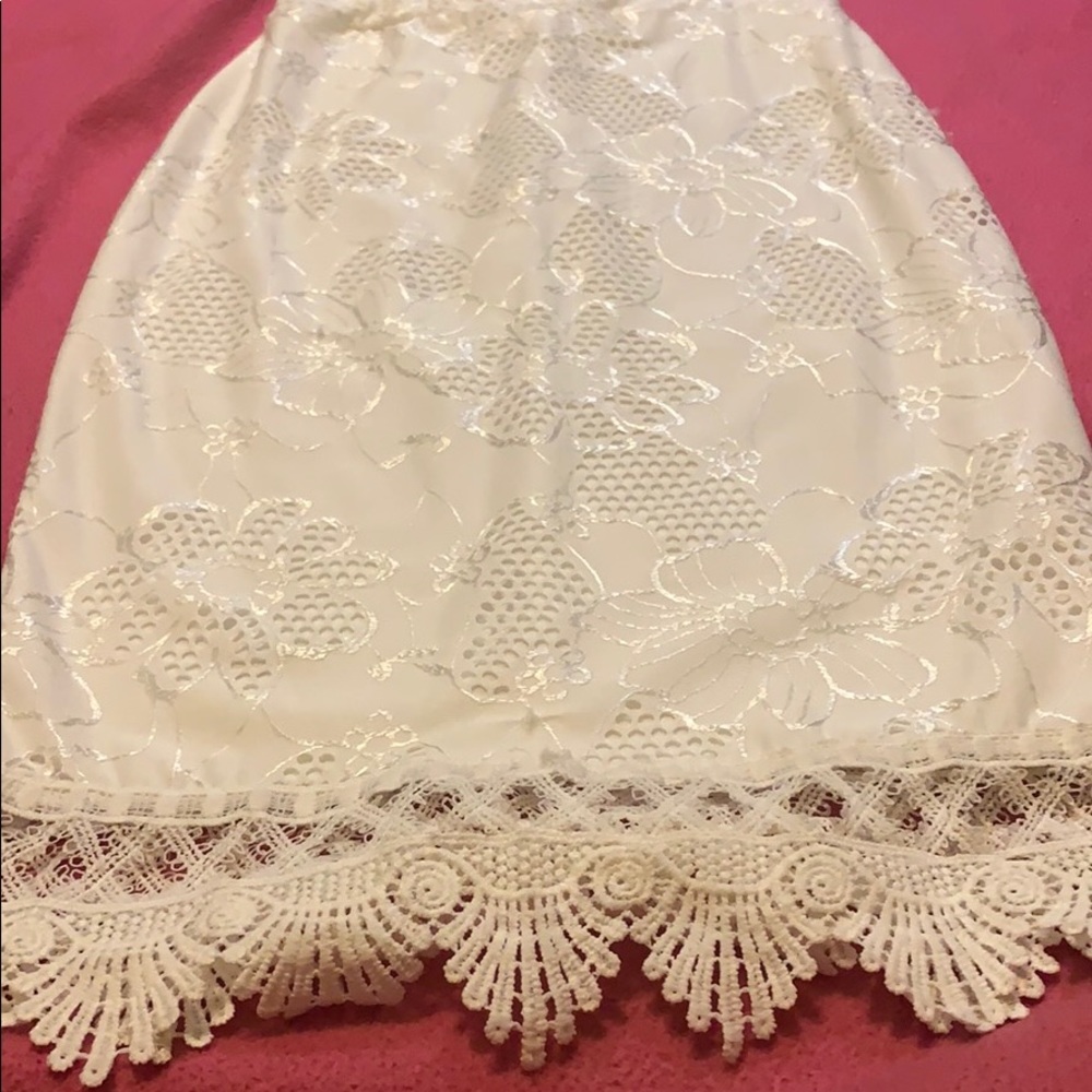 Strapless white floral dress - Picture 2 of 3